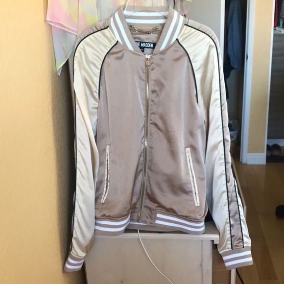 Steve Madden Jackets & Blazers - Steve Madden Gold satin bomber jacket